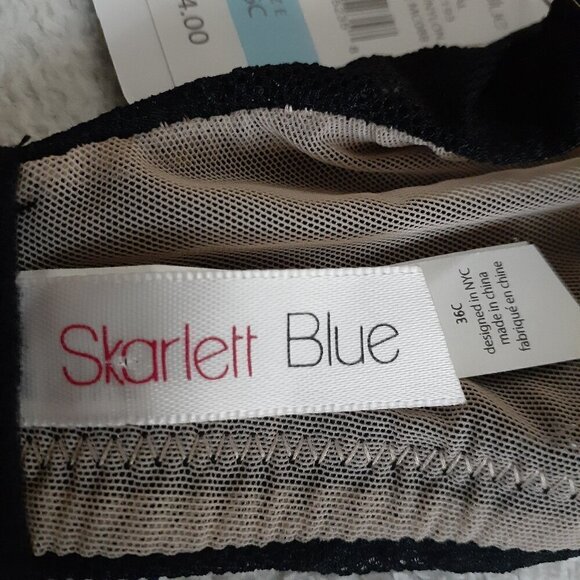 Skarlett Blue NWT Women's Size 36C Black Whimsical Floral Lace Underwire Bra - Picture 7 of 9